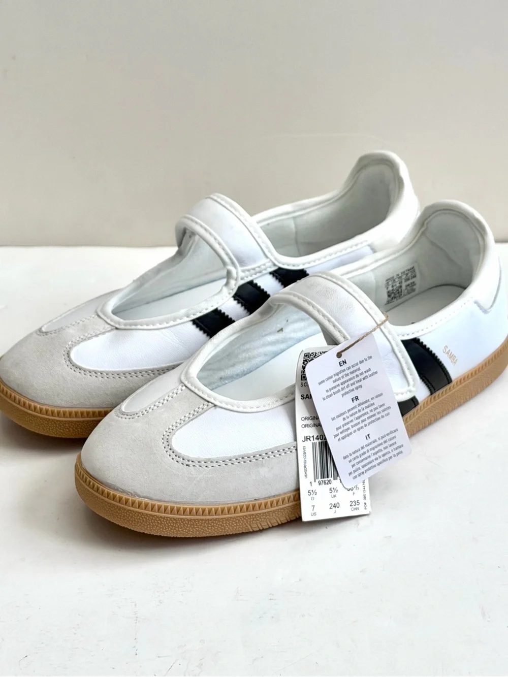 adidas Samba Mary Jane Sneakers in White, Black, Gum